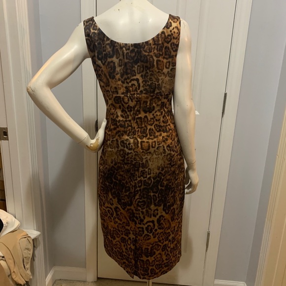 NWOT Doncaster Vintage Cheetah print dress size 4 lined, strap retainers wow! - Picture 9 of 12